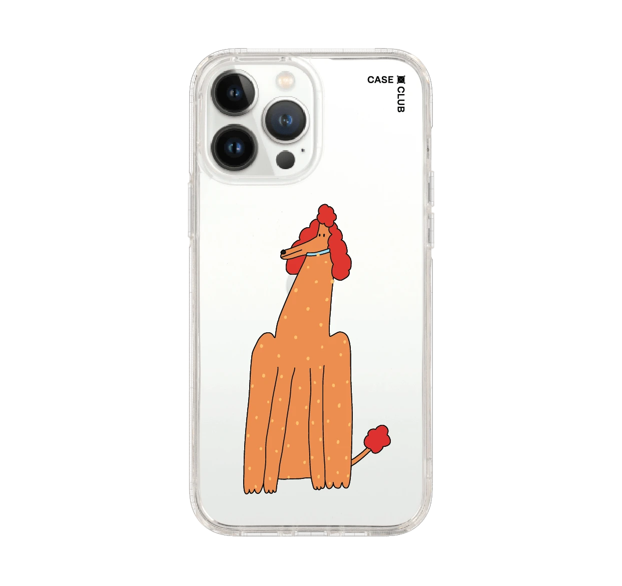 iphone 12/ 13 pro max clear case brown poodle